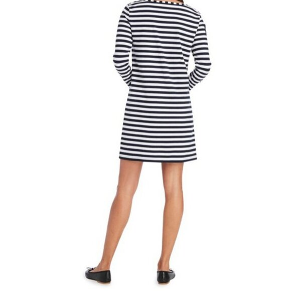 NWT Vineyard Vines Long-Sleeve Stripe Knit Dress Deep Bay S - Picture 2 of 9